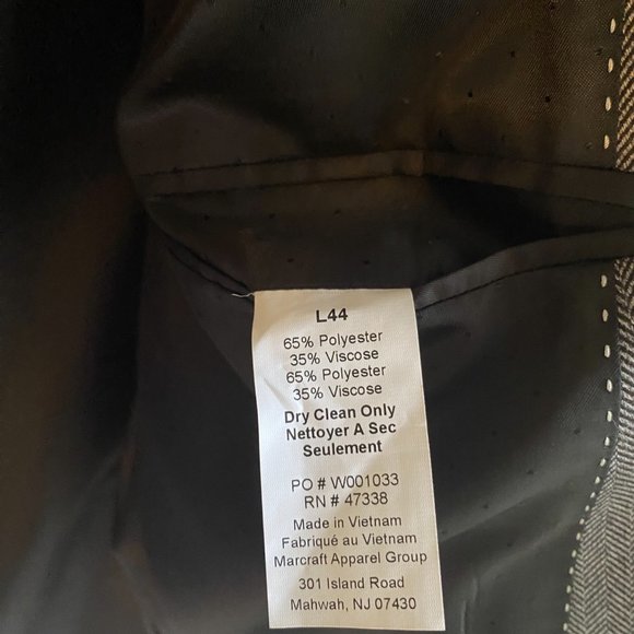 Tommy Hilfiger Herringbone Sportscoat Size 44L Gray New w/o Tags - Picture 4 of 6
